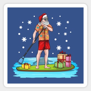 Paddle Board Santa Christmas In July Water Sports Magnet